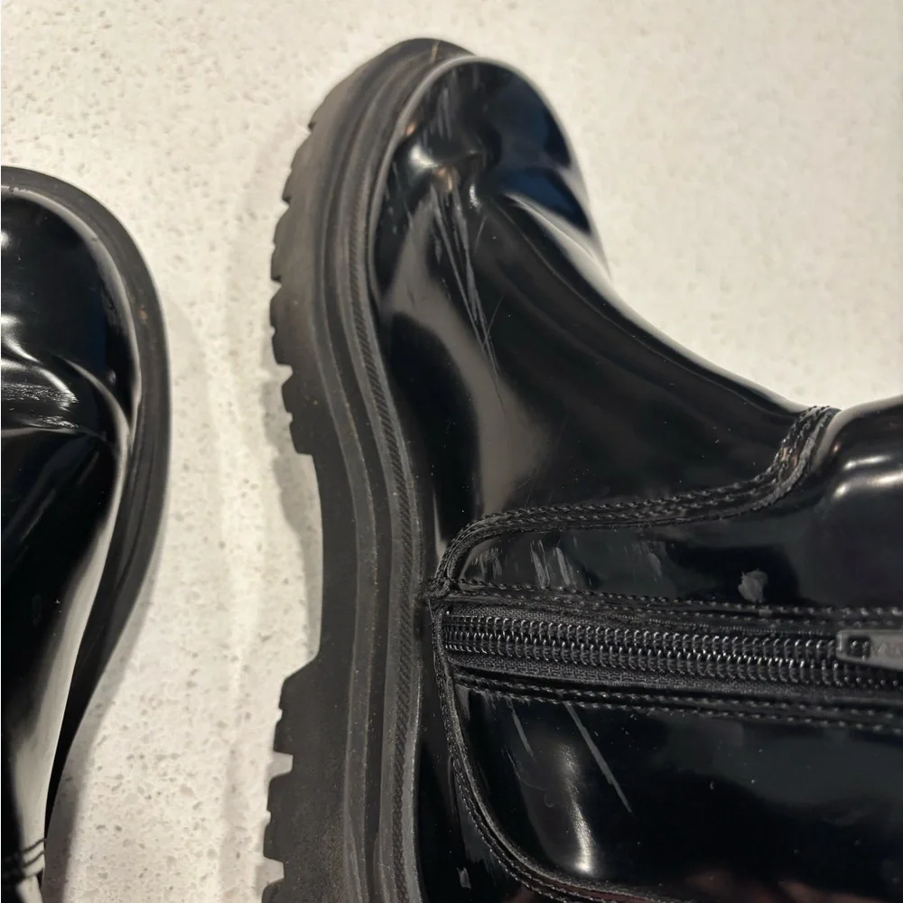Zara Patent Leather boots, Size 4